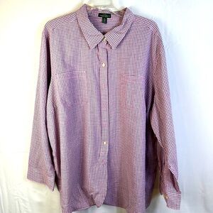 Lauren Jeans Co. Ralph Lauren Pink and black Long Sleeve Shirt Size 3X like new